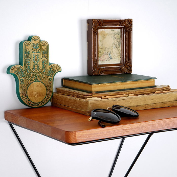 Hanah Home Wr037 Estantería Decorativa de Pared de Madera y Metal Nogal y Negro Hanah Home Wr037 Estantería Decorativa de Pared de Madera y Metal Nogal y Negro